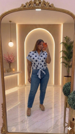 Polkadots blue top