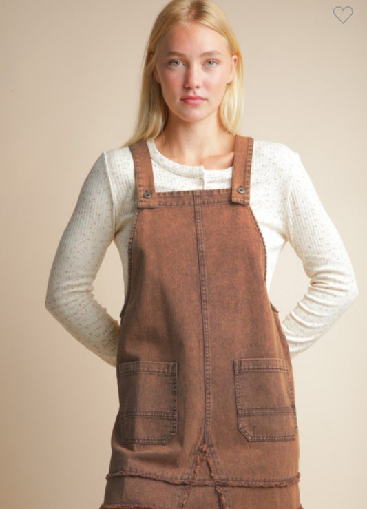 Brown Overall Dress