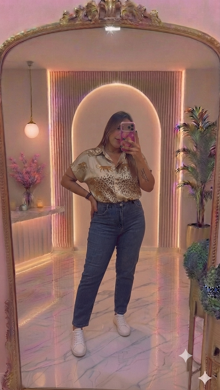 Leopard Oversize Satin Top