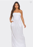 Strapless White Maxi Dress